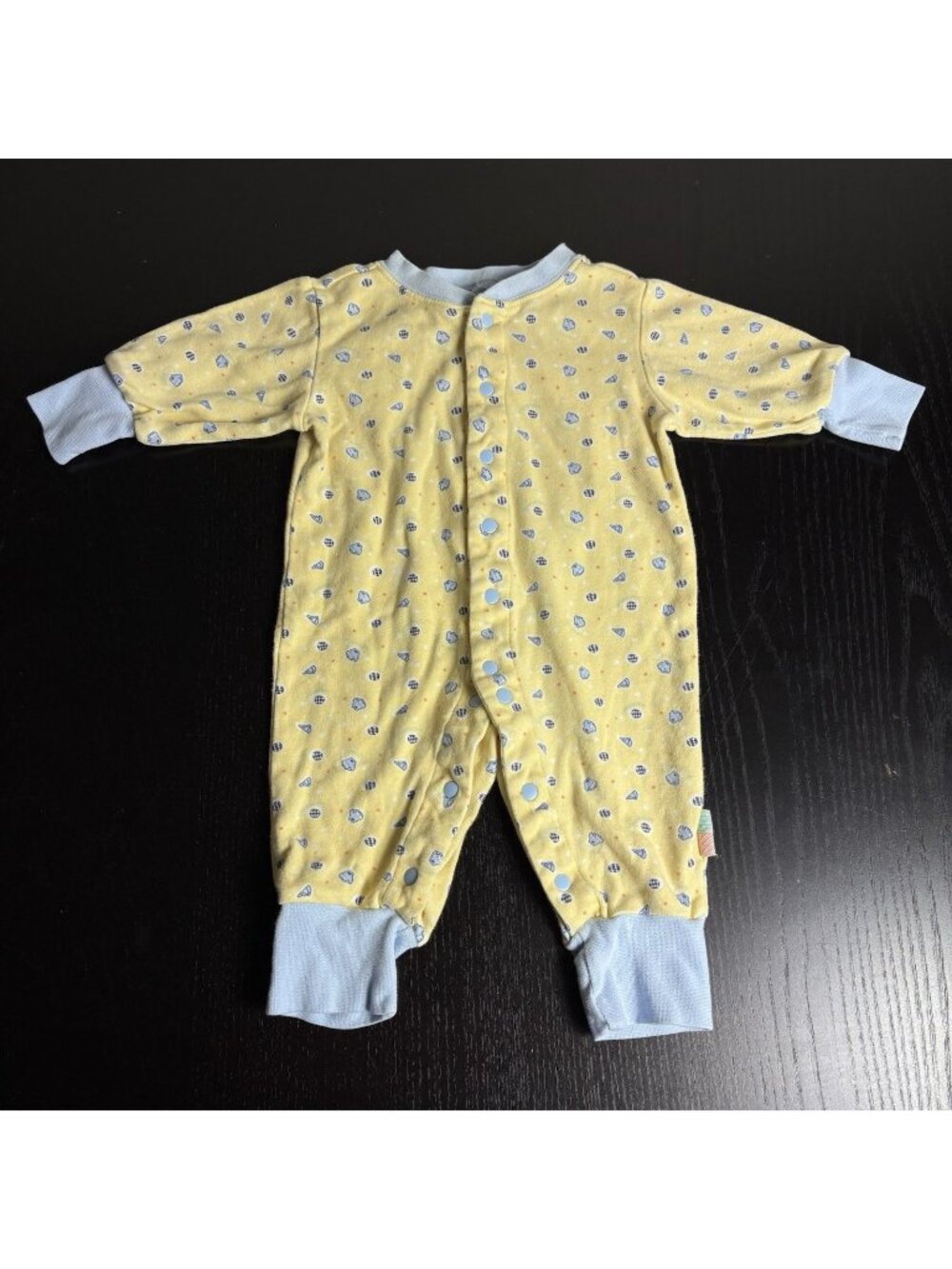Vintage 90s GYMBOREE Baby Boy Newborn Size Sports Print One-Piece Romper